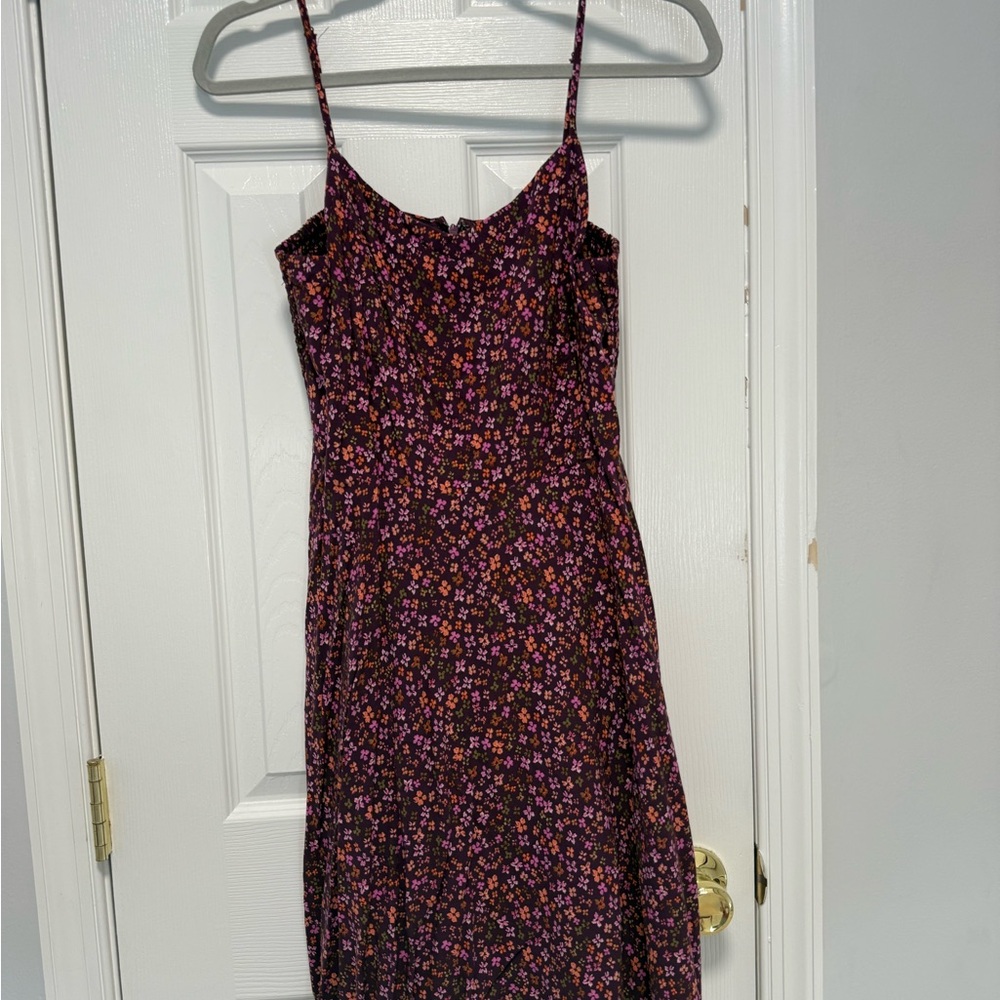 Old Navy Purple and Orange Floral Midi Dress